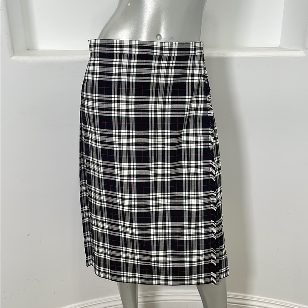 Scotland Ladies Tartan Black White Menzies Skirt Size UK 14  NWT